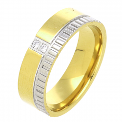 PIERŚCIONEK POZŁACANY 6 MM S. STEEL TTM XUPING 77325