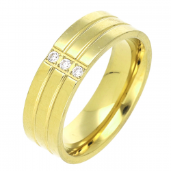 PIERŚCIONEK POZŁACANY 6 MM S. STEEL TTM XUPING 77327