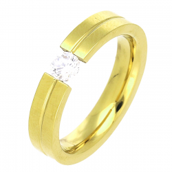 PIERŚCIONEK POZŁACANY 4 MM S. STEEL TTM XUPING 77330