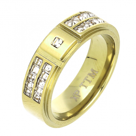 PIERŚCIONEK POZŁACANY 6 MM S. STEEL TTM XUPING 77338