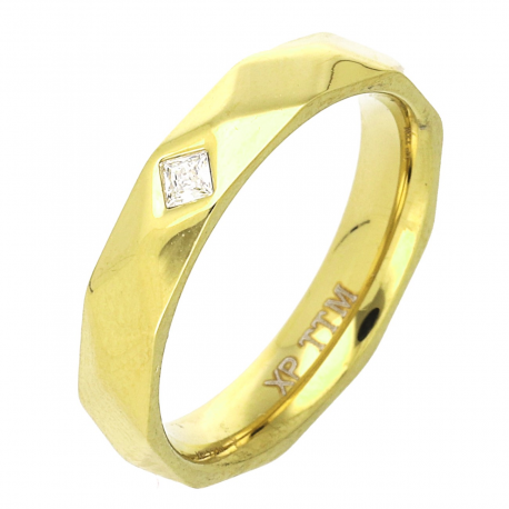 PIERŚCIONEK POZŁACANY 4 MM S. STEEL TTM XUPING 77341