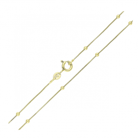 ŁAŃCUSZEK 14K POZŁACANY 45 CM 2 MM WENECJANA ZŁOTE KULKI XUPING 77539