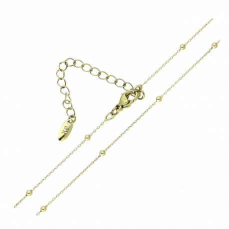 ŁAŃCUSZEK 14K POZŁACANY 45+5 CM 2 MM ANKIER ZŁOTE KULKI XUPING 77540