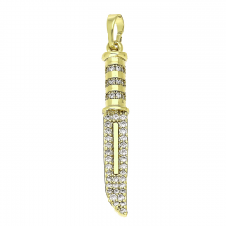 ZAWIESZKA 14K POZŁACANA 49/6 MM BRYLANTOWY BAGNET XUPING 77544