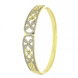 BRANSOLETKA 14K POZŁACANA 57/11 MM BRYLANTOWY BANGLE XUPING 77588