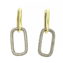 KOLCZYKI 14K POZŁACANE 38/13 MM 2W1 LUXURY XUPING 77594