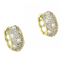 KOLCZYKI 14K POZŁACANE 15/8 MM KÓŁKA MOCNO BRYLANTOWE XUPING 77604