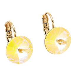 KOLCZYKI POZŁACANE 16/12 MM DELITE YELLOW CRYSTAL XUPING 77687