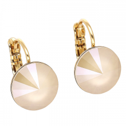 KOLCZYKI POZŁACANE 16/12 MM METALLIC CRYSTAL XUPING 77690