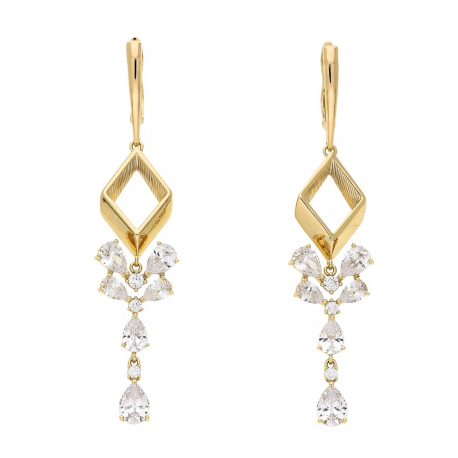 KOLCZYKI POZŁACANE 75/17 MM BRYLANTOWE LUXURY XUPING 77740