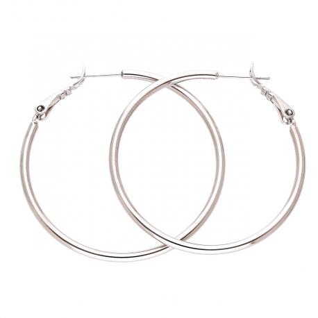 KOLCZYKI PLATYNOWANE 40/2 MM SREBRNE KOŁA XUPING 77779