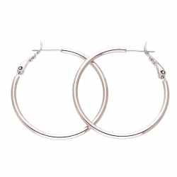 KOLCZYKI PLATYNOWANE 35/2 MM SREBRNE KOŁA XUPING 77780