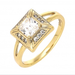 PIERŚCIONEK POZŁACANY 10 MM BRYLANT RADIANT XUPING 77834