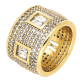 PIERŚCIONEK POZŁACANY 14 MM BRYLANTOWY LUXURY XUPING 77840