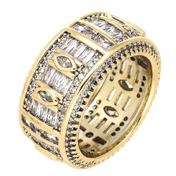 PIERŚCIONEK POZŁACANY 11 MM BRYLANTOWY LUXURY XUPING 77842