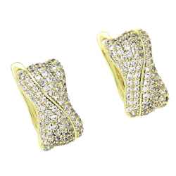 KOLCZYKI 14K POZŁACANE 15/9 MM BRYLANTOWE XUPING 77992