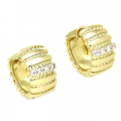 KOLCZYKI 14K POZŁACANE 14/8 MM KÓŁKA Z BRYLANCIKAMI XUPING 77998