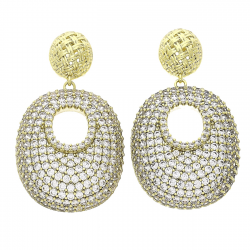 KOLCZYKI 14K POZŁACANE 44/25 MM LUXURY XUPING 78027