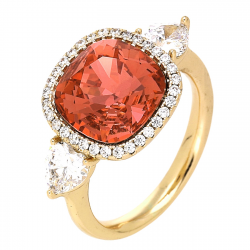 PIERŚCIONEK POZŁACANY 13 MM PADPARADASCHA CRYSTAL XUPING 78070