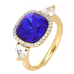 PIERŚCIONEK POZŁACANY 13 MM SAPPHIRE CRYSTAL XUPING 78071