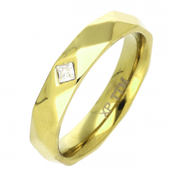 PIERŚCIONEK POZŁACANY 4 MM S. STEEL TTM XUPING 78079