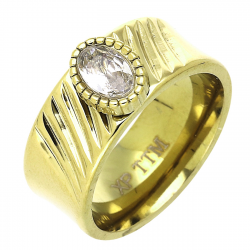 PIERŚCIONEK POZŁACANY 8 MM S. STEEL TTM XUPING 78088