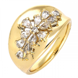 PIERŚCIONEK POZŁACANY 13 MM BRYLANTOWA ELEGANCJA XUPING 78098