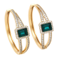 KOLCZYKI POZŁACANE 39/12 MM EMERALD CRYSTAL XUPING 78116
