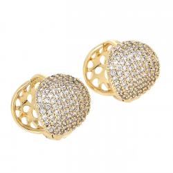 KOLCZYKI POZŁACANE 14/12 MM BRYLANTOWE ELEGANTKI XUPING 78197