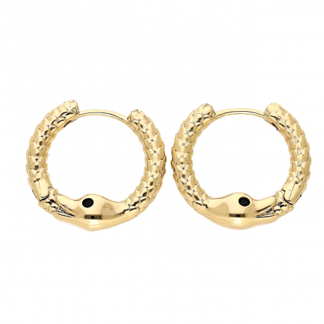 KOLCZYKI POZŁACANE 20/4 MM ZŁOTE KÓŁKA ŻMIJE XUPING 78207