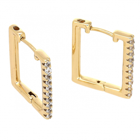 KOLCZYKI POZŁACANE 20/2 MM BRYLANTOWE ELEGANTKI XUPING 78277