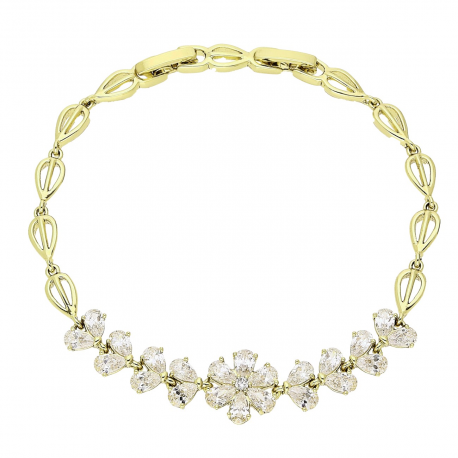 BRANSOLETKA 14K POZŁACANA 19-17 CM 12 MM BRYLANTOWA XUPING 78458