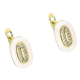 KOLCZYKI 14K POZŁACANE 13/9 MM CERAMICZNY OWAL XUPING 78468