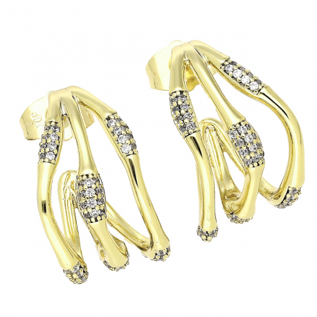 KOLCZYKI 14K POZŁACANE 21/13 MM ELEGANCE XUPING 78474