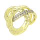 PIERŚCIONEK 14K POZŁACANY 6US 20 MM WYKLEPANE ZŁOTO XUPING 78484