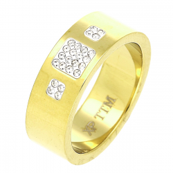 PIERŚCIONEK POZŁACANY 7 MM S. STEEL TTM XUPING 78651