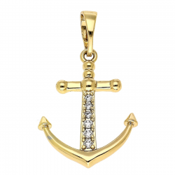 ZAWIESZKA POZŁACANA 26/15 MM ZŁOTA KOTWICA XUPING 78678