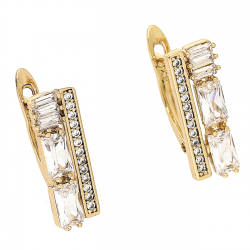 KOLCZYKI POZŁACANE 16/6 MM TRADYCYJNE BRYLANTOWE XUPING 78719