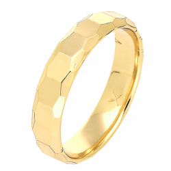 PIERŚCIONEK POZŁACANY 4 MM PLASTER MIODU XUPING 78781