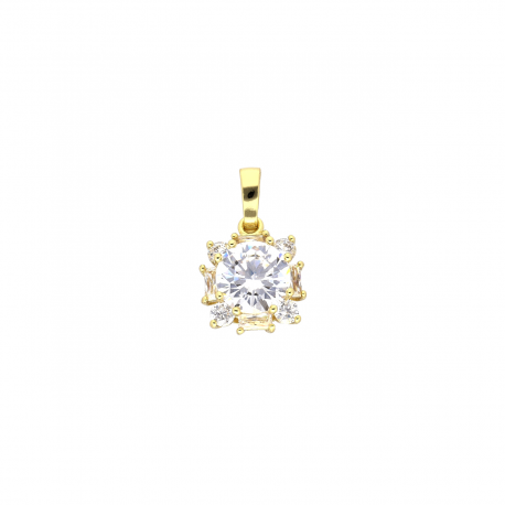 14K ZAWIESZKA POZŁACANA 22/13 MM BRYLANTOWA ELEGANCJA XUPING 78862