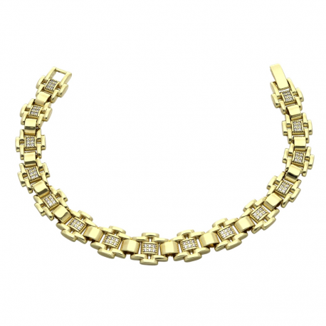 14K BRANSOLETKA POZŁACANA 19 CM 10 MM ELEGANCE XUPING 78879