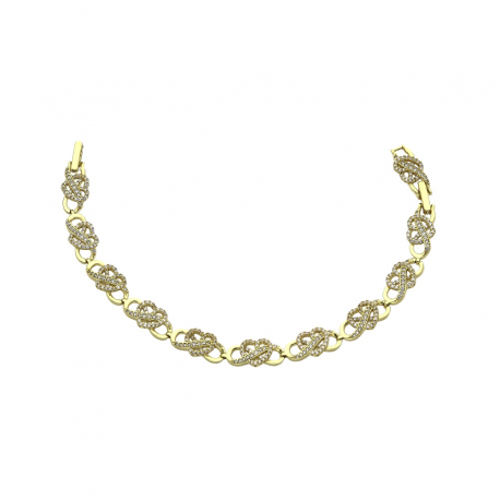 14K BRANSOLETKA POZŁACANA 19-17 CM 8 MM INFINITI Z SERDUSZKAMI XUPING 78881