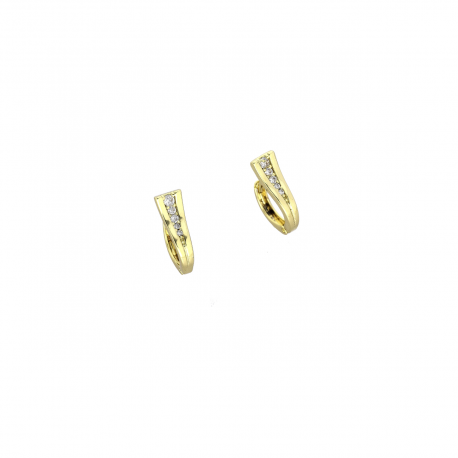 14K KOLCZYKI POZŁACANE 16/5 MM BRYLANTOWE MALUSZKI XUPING 78897