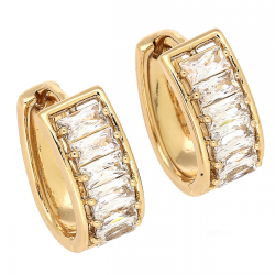 KOLCZYKI POZŁACANE 18/8 MM BRYLANTOWA ELEGANCJA XUPING 79099