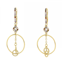 KOLCZYKI POZŁACANE 48/20 MM KOLOROWA ELEGANCJA XUPING 79112