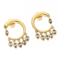 KOLCZYKI POZŁACANE 26/17 MM ELEGANCE XUPING 79149