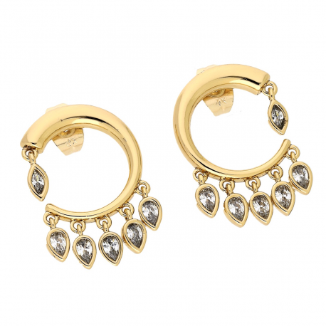 KOLCZYKI POZŁACANE 26/17 MM ELEGANCE XUPING 79149