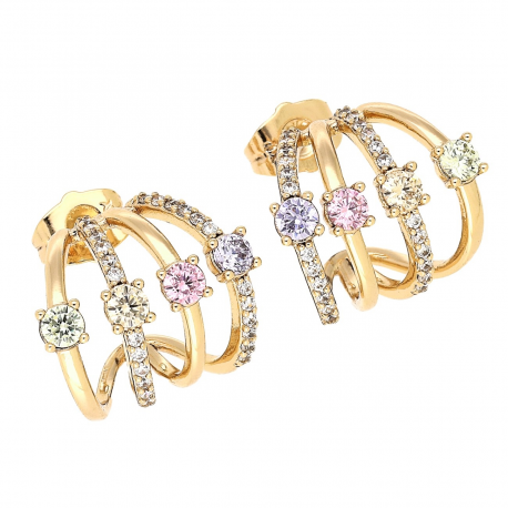 KOLCZYKI POZŁACANE 16/18 MM KOLOROWE ELEGANTKI XUPING 79151