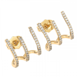 KOLCZYKI POZŁACANE 14/14 MM BRYLANTOWE ELEGANTKI XUPING 79152