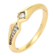 PIERŚCIONEK POZŁACANY 4 MM DELIKATNY Z BRYLANCIKAMI XUPING 79170